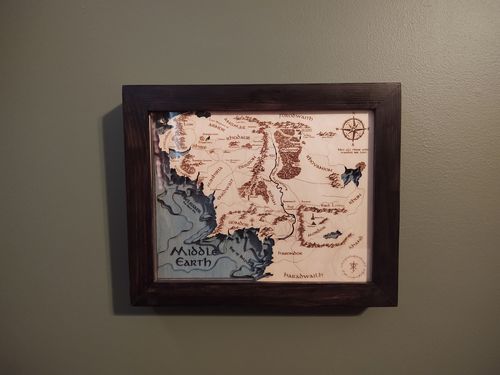 Customer photo review of 3D EARTH WOOD MAP