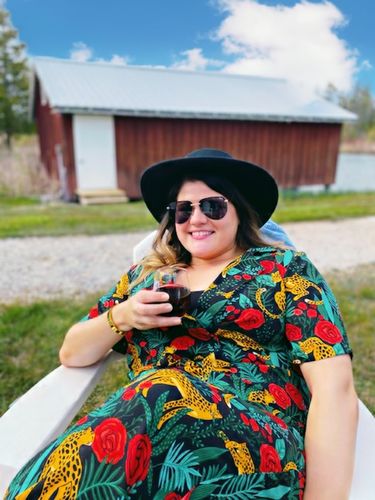 Customer photo review of Jaguar Paradise Black Animal Print Jumpsuit