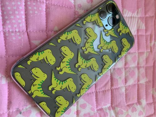 Customer photo review of Dinosaur Baby Yellow iPhone Case