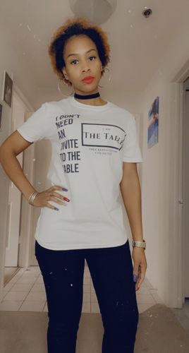 Customer photo review of I AM The Table Unisex Limited Edition Tee (Front Print)