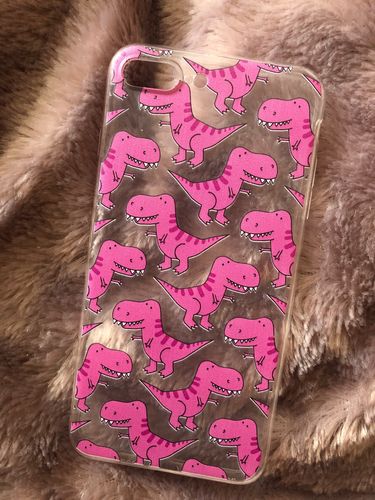 Customer photo review of Dinosaur Baby Purple 2 iPhone Case