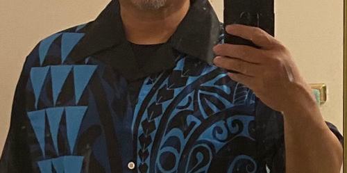 Customer photo review of Kakau Polynesian Tribal Hawaiian Shirt