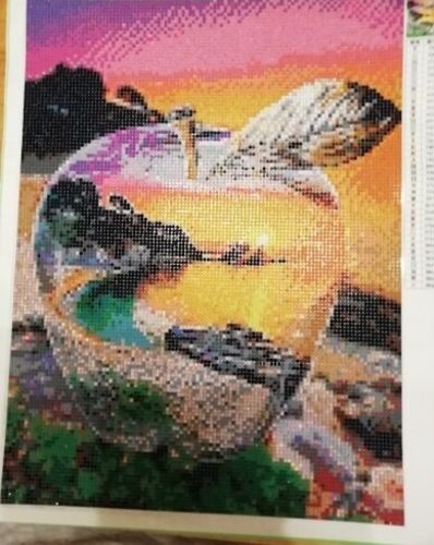 Customer photo review of 5D Diamond Painting transparenter Apfel am Strand