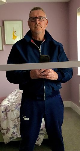 Customer photo review of Mens Classic Harrington Jacket - Navy