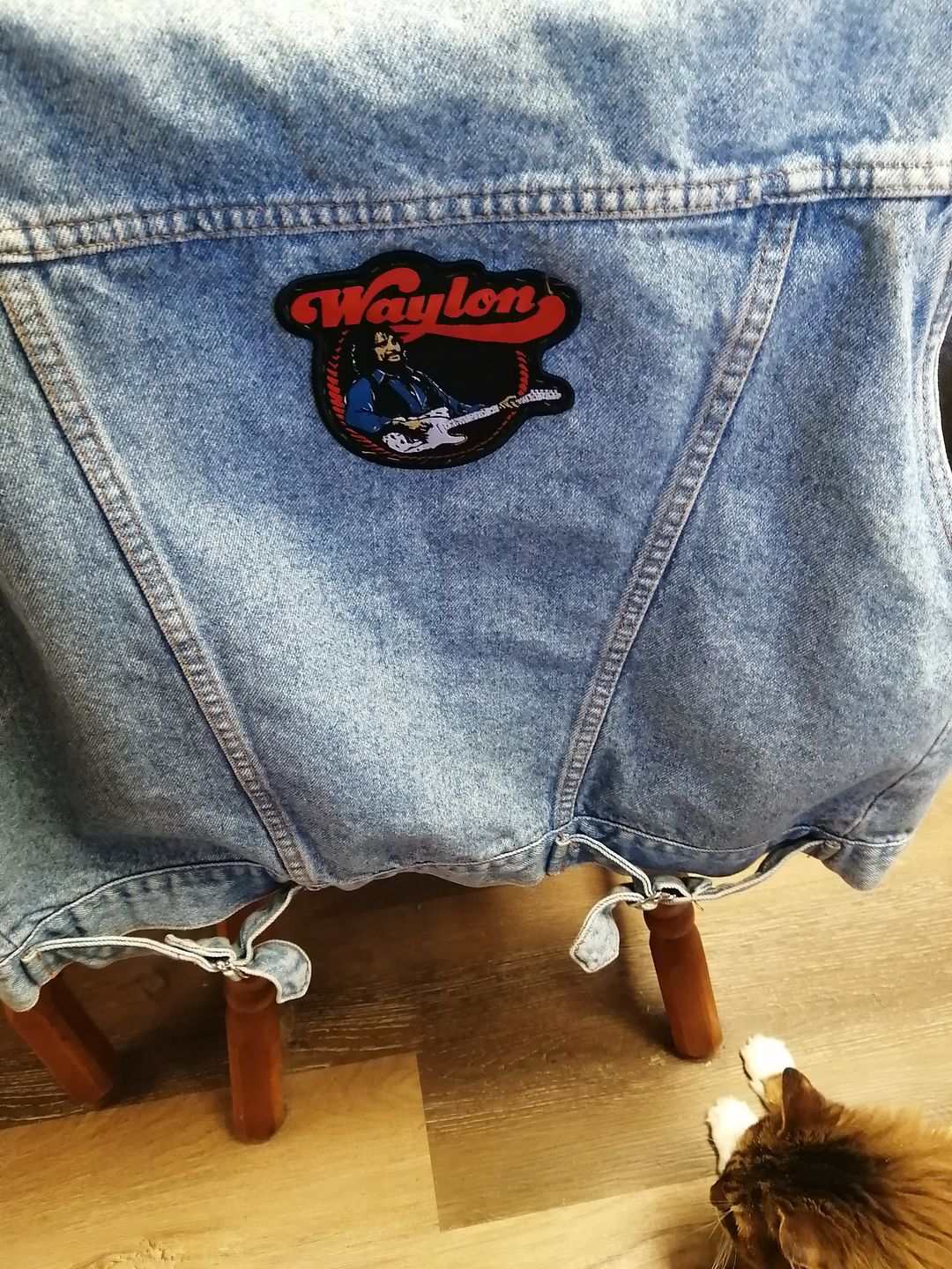 Customer photo review of Waylon Jennings Telecaster Embroidered Patch