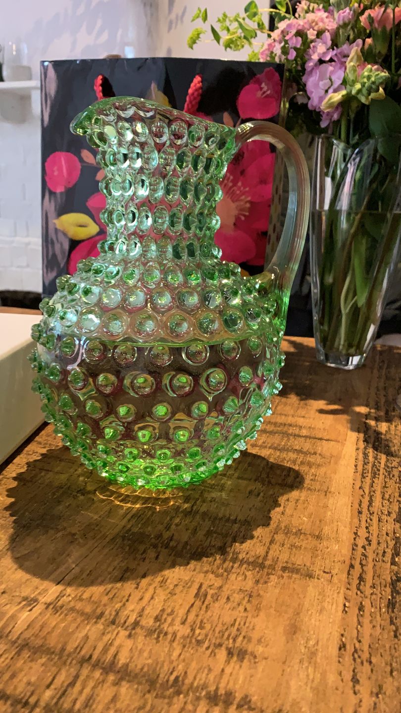 Customer photo review of Light Green Hobnail Jug