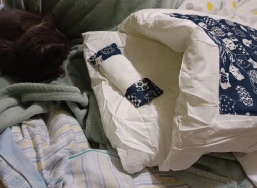 Customer photo review of Snuggles™ - Knusse Katten Slaapzak