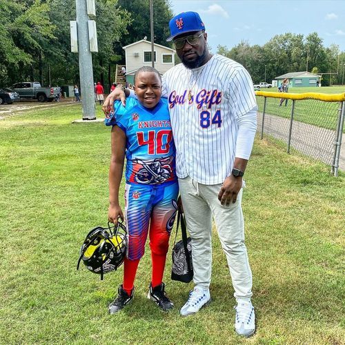 Customer photo review of Custom Red White-Navy Baseball Jersey