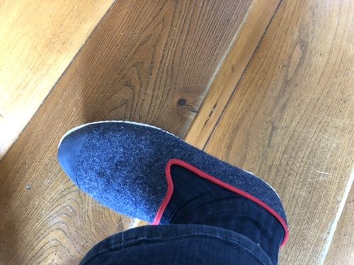 Customer photo review of Chausson homme laine, beige marine