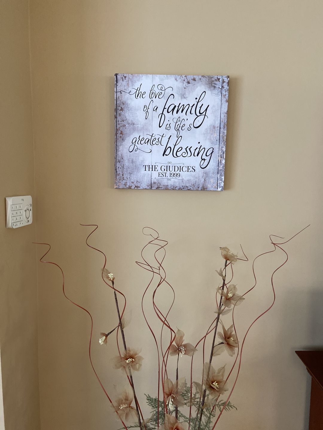 Customer photo review of Personalized "The Love Of A Family" Premium Canvas