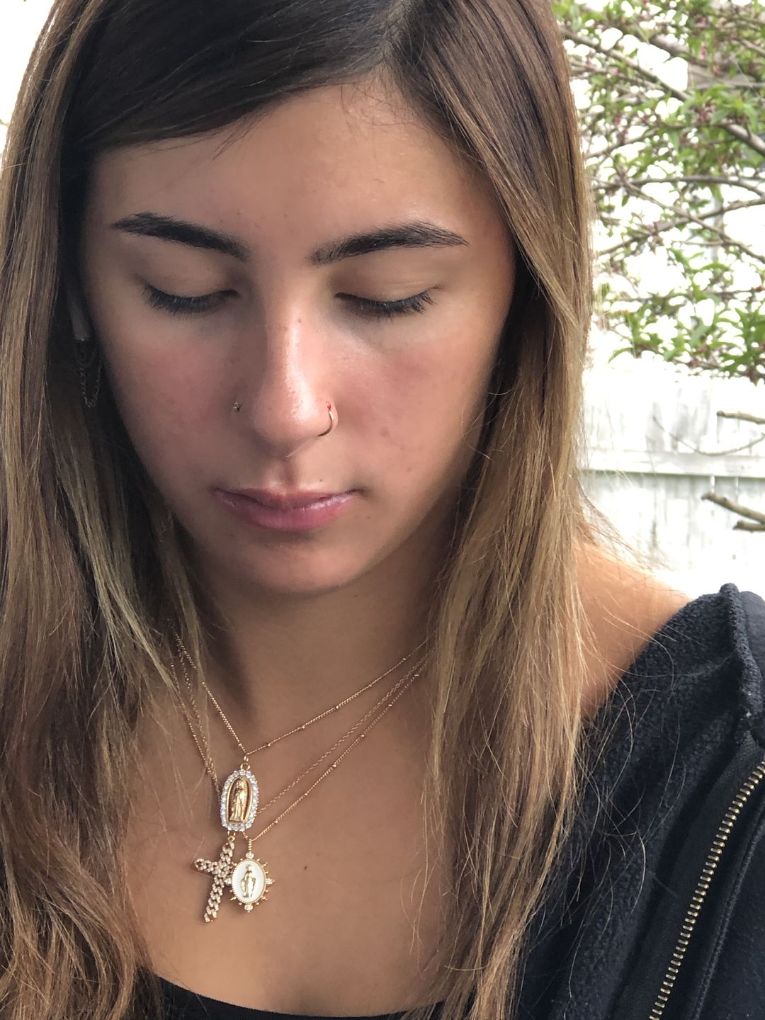 Customer photo review of Lady Lourdes Pendant in White