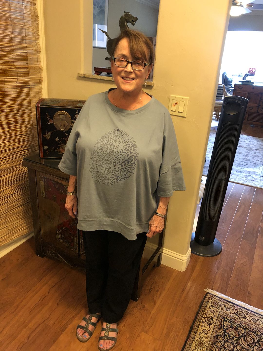 Customer photo review of Leaf Printed Summer Half Sleeve Cotton T-shirt