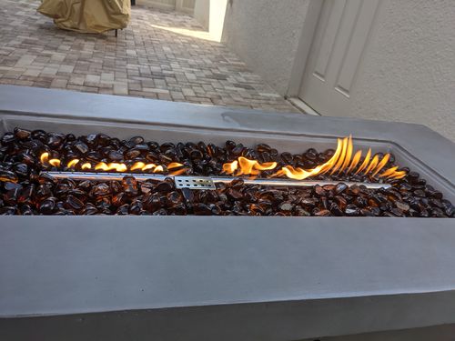 Customer photo review of Fire Glass Crystal Beads Rocks for Fire Pits - 1" Cashew