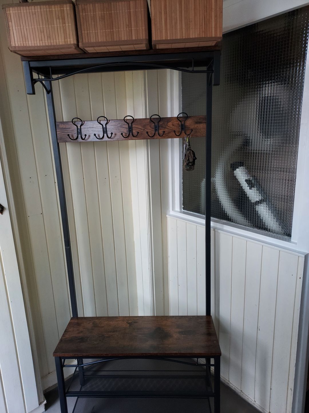 Customer photo review of Garderoberek Industrieel Design | Houtlook en Staal | 80x30x179cm