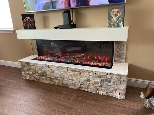 Customer photo review of Modern Flames Landscape Pro 70'' Electric Fireplace Wall Mount Studio Suite | White Ready to Paint