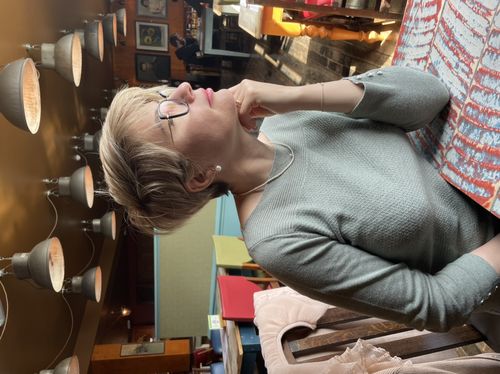 Customer photo review of Grace round pearl hoops