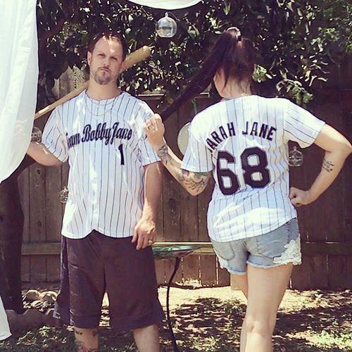 Customer photo review of Custom White Black Strip Black-Gray Baseball Jersey