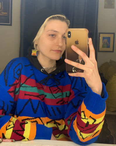 Customer photo review of Vintage Striped Sweater