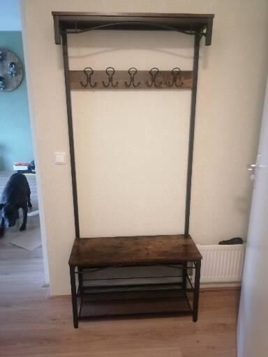 Customer photo review of Garderoberek Industrieel Design | Houtlook en Staal | 80x30x179cm