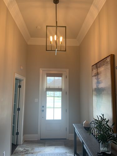 Customer photo review of 4-Light Square Geometric Pendant Light