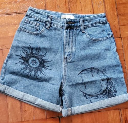 Customer photo review of Sun & Moon Loose Denim Shorts