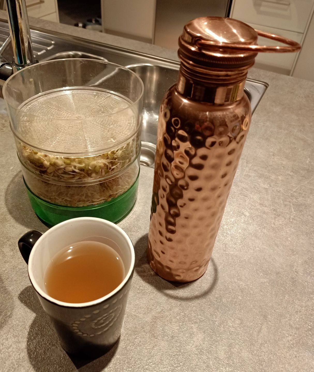 Customer photo review of Copper Water Bottle