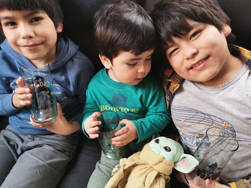 Customer photo review of The Mandalorian 1 - Green Glass Juego de 6 Vasos