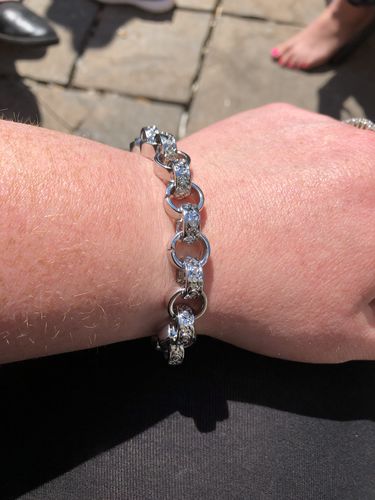 Customer photo review of CZ BELCHER BRACELET (WHITE GOLD) 12MM