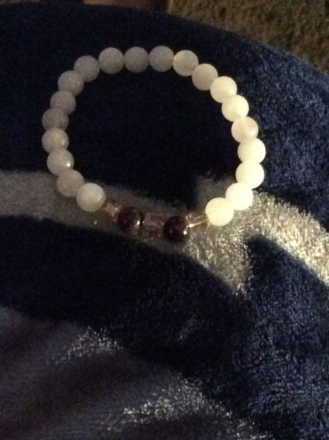 Customer photo review of Natural White Chalcedony Positivity Bracelet