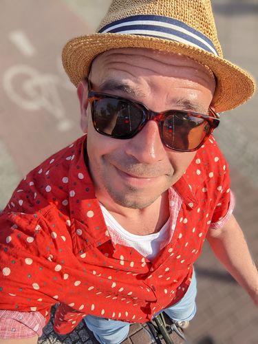 Customer photo review of Chemises à manches courtes en coton à pois pour hommes