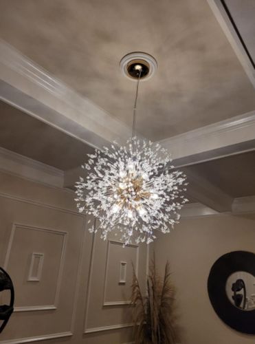 Customer photo review of Modern 9-Light Crystal Sputnik Chandelier