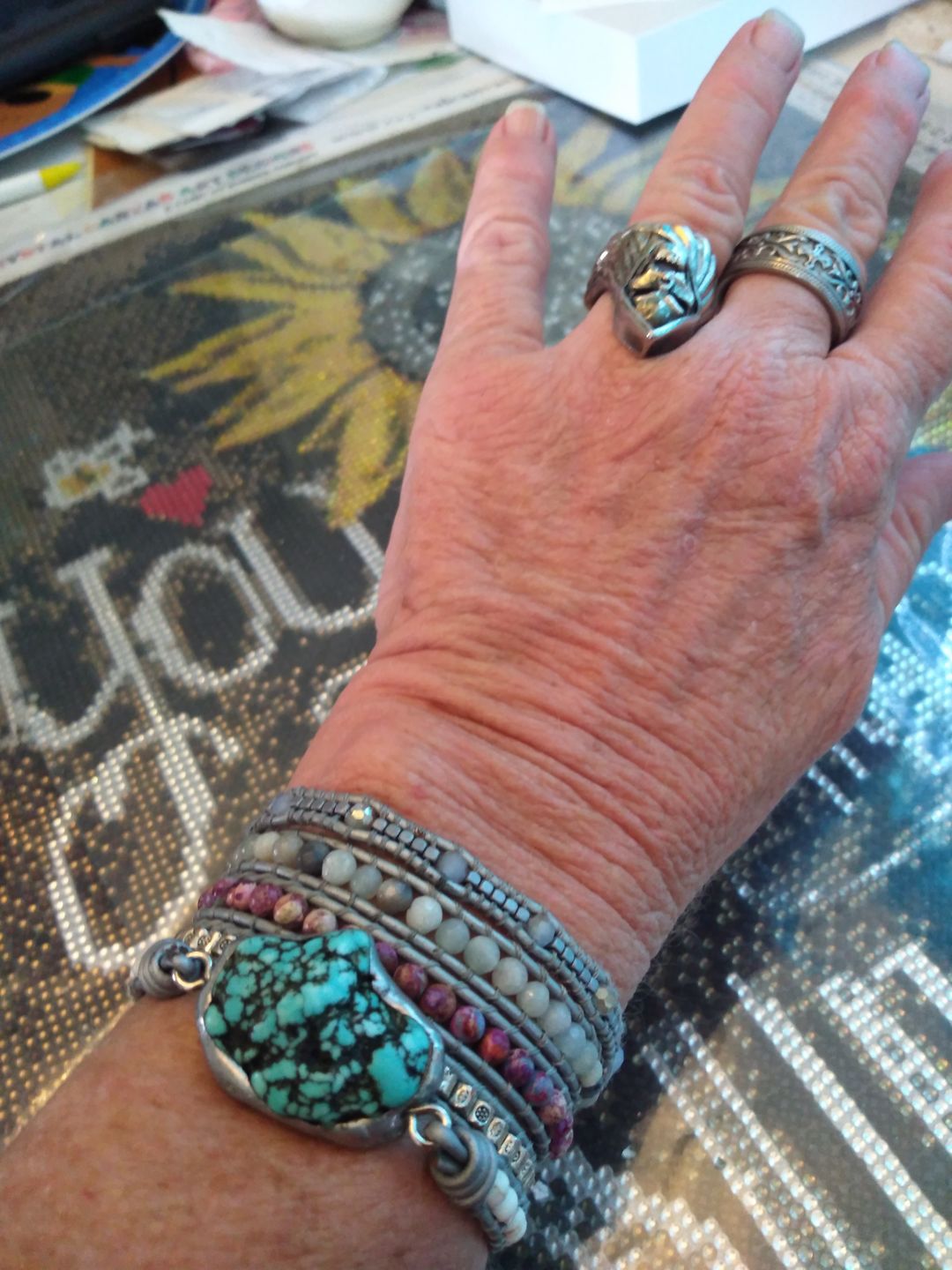 Customer photo review of The Turquoise Protection Wrap Bracelet