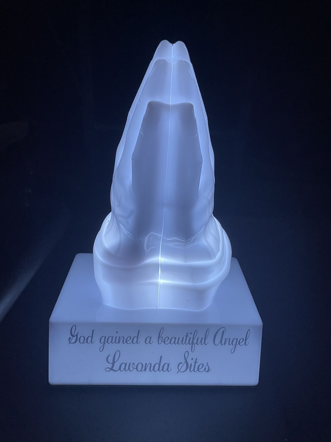 Customer photo review of Eternal Light Praying Hands