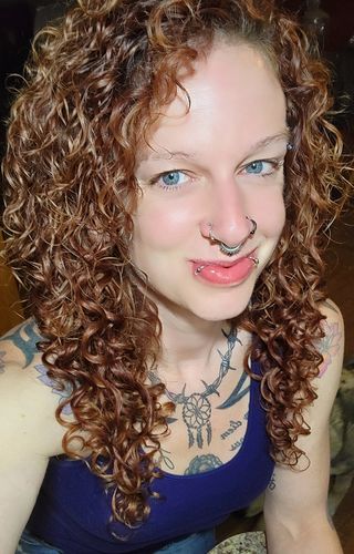 Customer photo review of Curly Ash Blonde