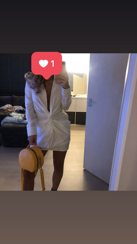 Customer photo review of White Twisted Shirt Dress