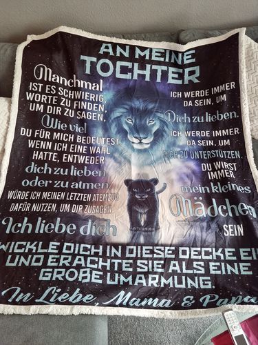 Customer photo review of "An meine Tochter" Decke - Lion