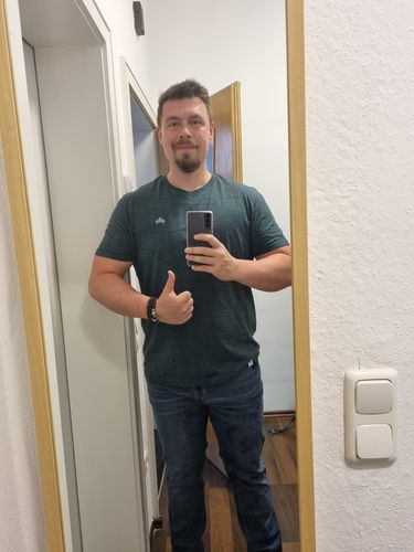 Customer photo review of Herren Shirt Stick - Heather Green (🌲)