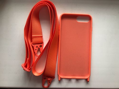 Customer photo review of Candy Color Orange Crossbody Bracelet iPhone Case