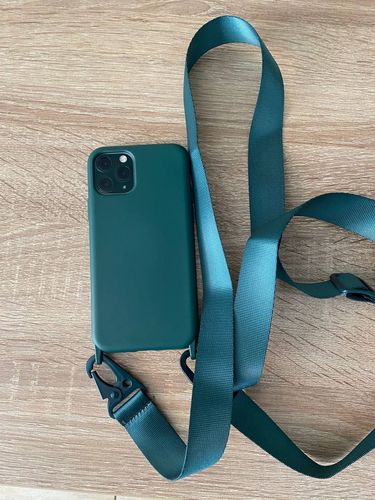 Customer photo review of Candy Color Dark Green Crossbody Bracelet iPhone Case