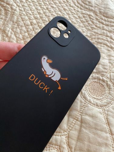 Customer photo review of Cute Duck Side Frame Black iPhone Case