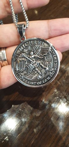 Customer photo review of ST MICHAELS  NECKLACE