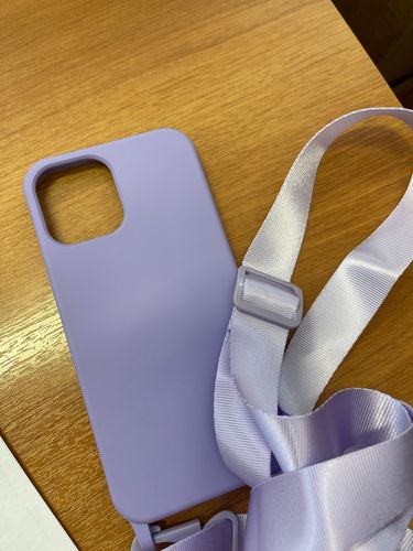 Customer photo review of Candy Color Light Purple Crossbody Bracelet iPhone Case