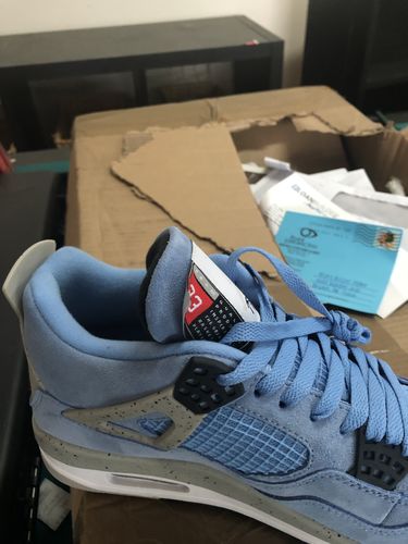 Customer photo review of Air Jordan 4 Retro 'University Blue' Pre Order