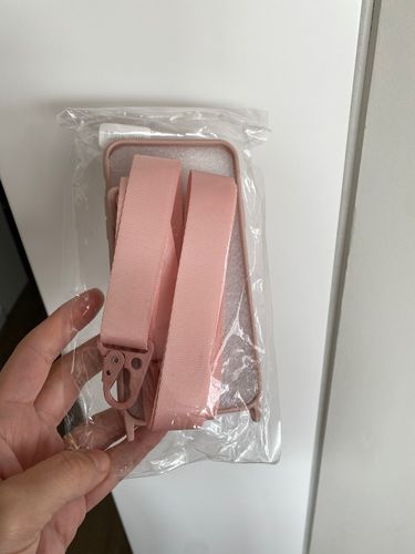 Customer photo review of Candy Color Light Pink Crossbody Bracelet iPhone Case