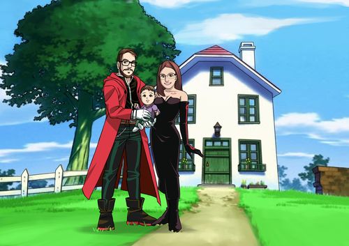 Customer photo review of Caricature cartoon dessinée à la main: Personnalisée