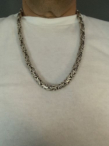 Customer photo review of 24 Inch Men Bali Viking Byzantine Chain Necklace 9mm 240GR 925 Silver Sterling