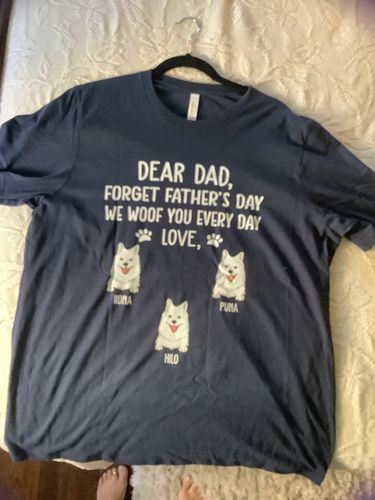 Customer photo review of I Woof You Dog Dad - Personalized Custom Premium Unisex T-shirt