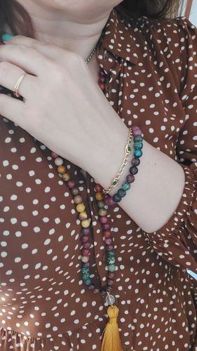 Customer photo review of Set Antiestrés - Colgante & pulsera de piedras naturales - 108 cuentas