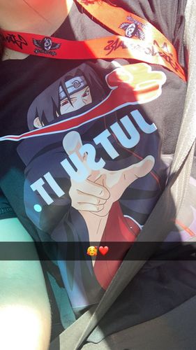 Customer photo review of Itachi - “Jutsu it” Tee