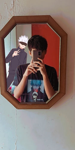 Customer photo review of Satoru Gojo "Don't worry I'm the Strongest" Tshirt